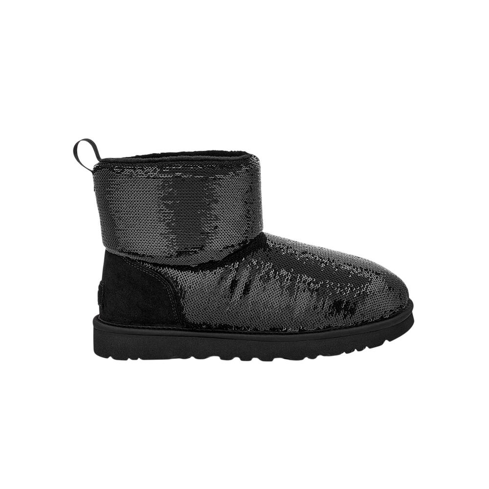 Koolaburra Sequined Black Classic Mini Mirror Ball Boots Size 7 - Picture 1 of 6